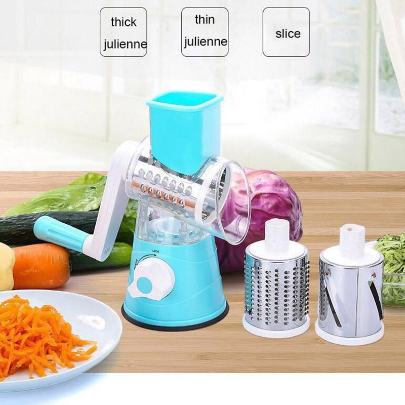 Premium Kitchen Multi-Functional Roller Vegetable Slicer Hand-Cranked Shredder and Grater for Potatoes and Cheese, Household Kitchen Tool
