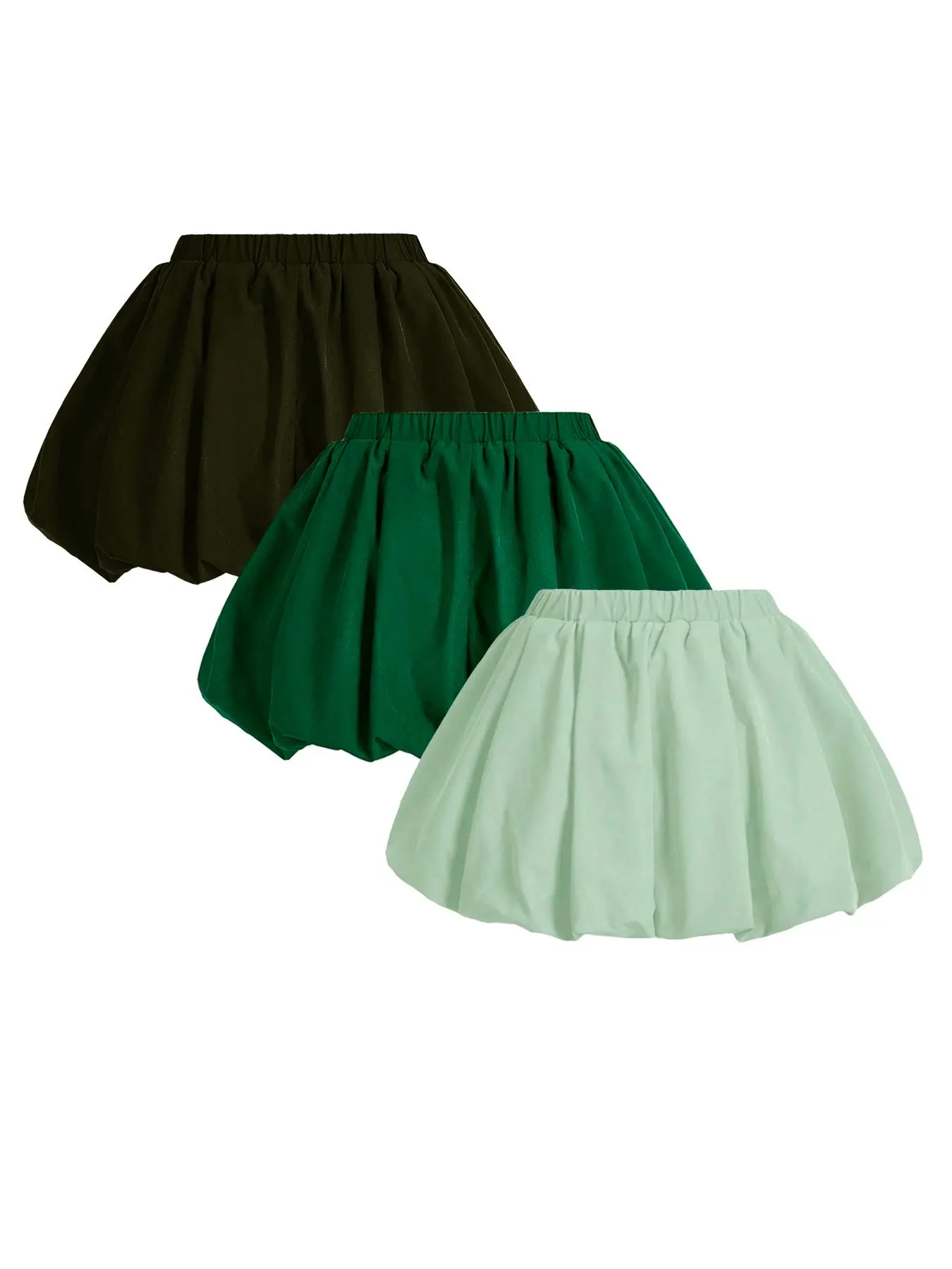 Women's Solid Color Bubble Skirt, Casual Fashion Short Skirt for Daily Wear, Ladies Bottoms for All Seasons