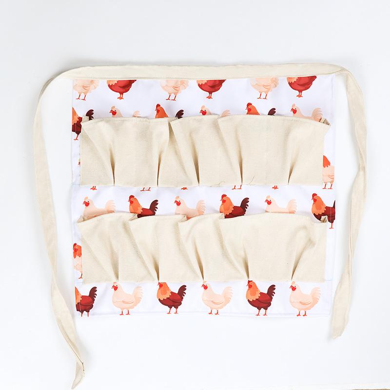 Lightweight 100% Polyester Egg Apron with Multiple Pockets, Farm Skirt for Picking Eggs, Durable Easy-Clean Design, Thanksgiving Kitchen & Outdoor, Home Cleaning