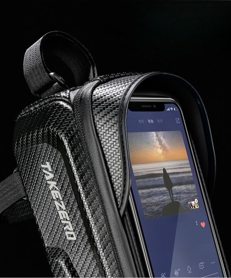 TAKEZERO Bicycle Front Top Tube Bag Touch Screen Bicycle Frame Bag Bicycle Bag 1L Large Capacity Adjustable Cycling Bag Bicycle Accessories TAKEZERO Bicycle Front Top Tube Bag Touch Screen Bicycle Frame Bag Bicycle Bag 1L Large Capacity Adjustable Cycling Bag Bicycle Accessories