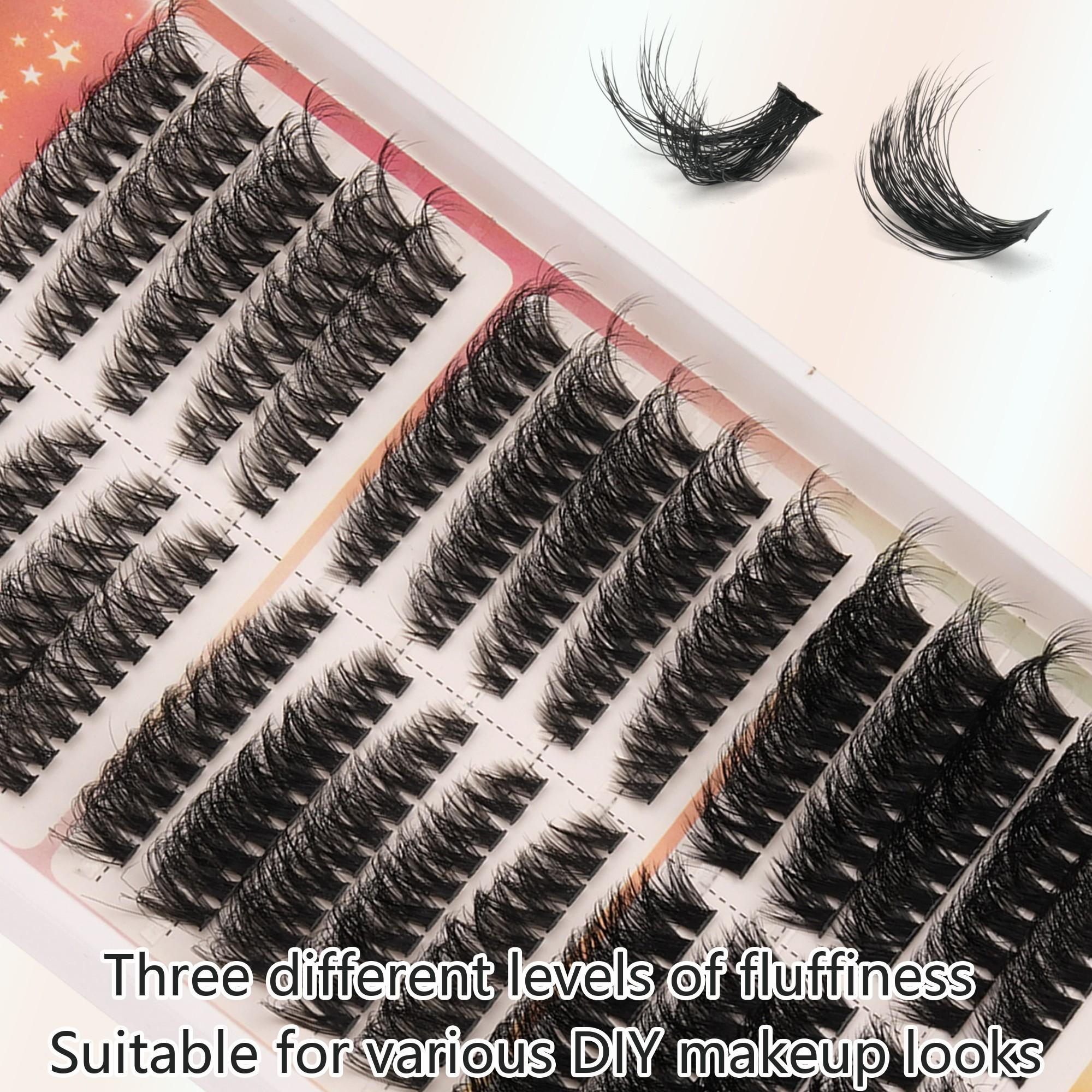 290 Clusters 15 Rows DIY Lashes, 40D 60D 80D Mixed Set, Perfect for Various DIY Makeup, Ideal for Beginners, Natural Voluminous Elegant False Eyelashes