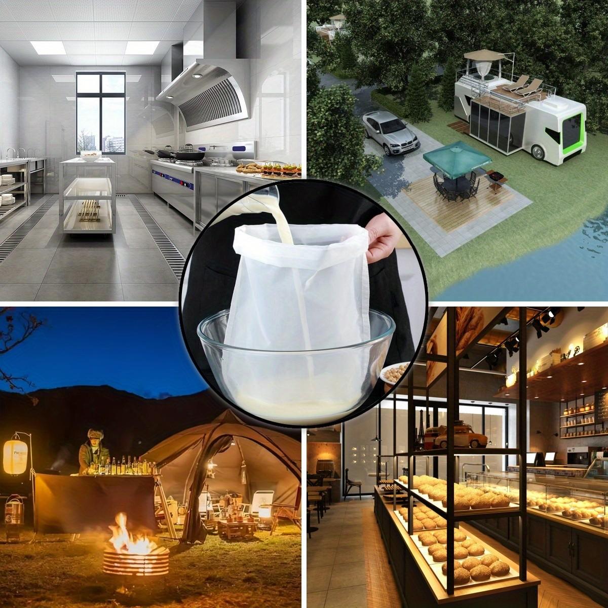 2pcs 100 Mesh Kitchen Soy Milk Filter Bags, Ultra-Fine Mesh Home Juice Wine Filter, Vegetable Fruit Strainer, Kitchen Tool