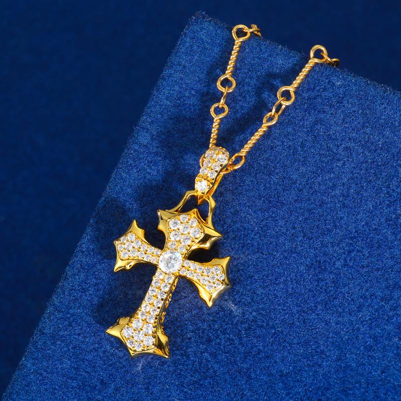 【#PS9250399】Cross Pendant UCCIYO S925 Sterling Silver Pendant Necklace for Women Men Hip Hop Jewelry Gift