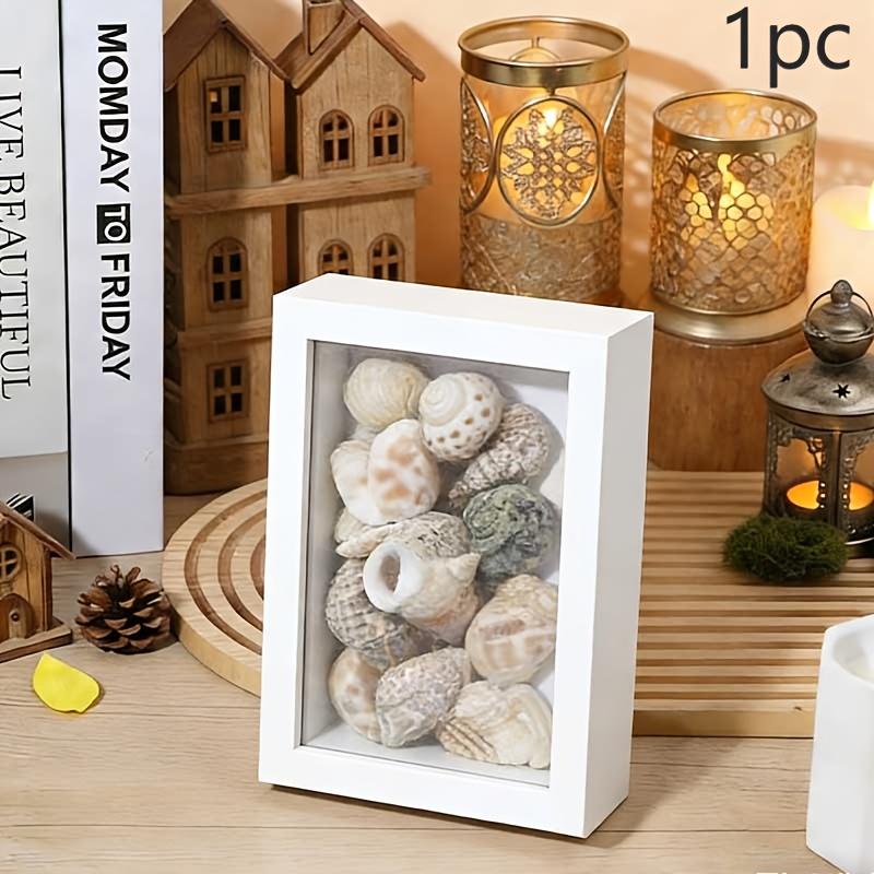 A Wooden Display Box with a Depth of 3Cm (Frame Only) Is Available in Black And White Colors. It Comes in Three Inner Dimensions: 5X7 Inches, 6X8 Inches, And 7.9X7.9 Inches, Suitable for Showcasing Insect Specimens, Shells, Stamps, Home Decoration