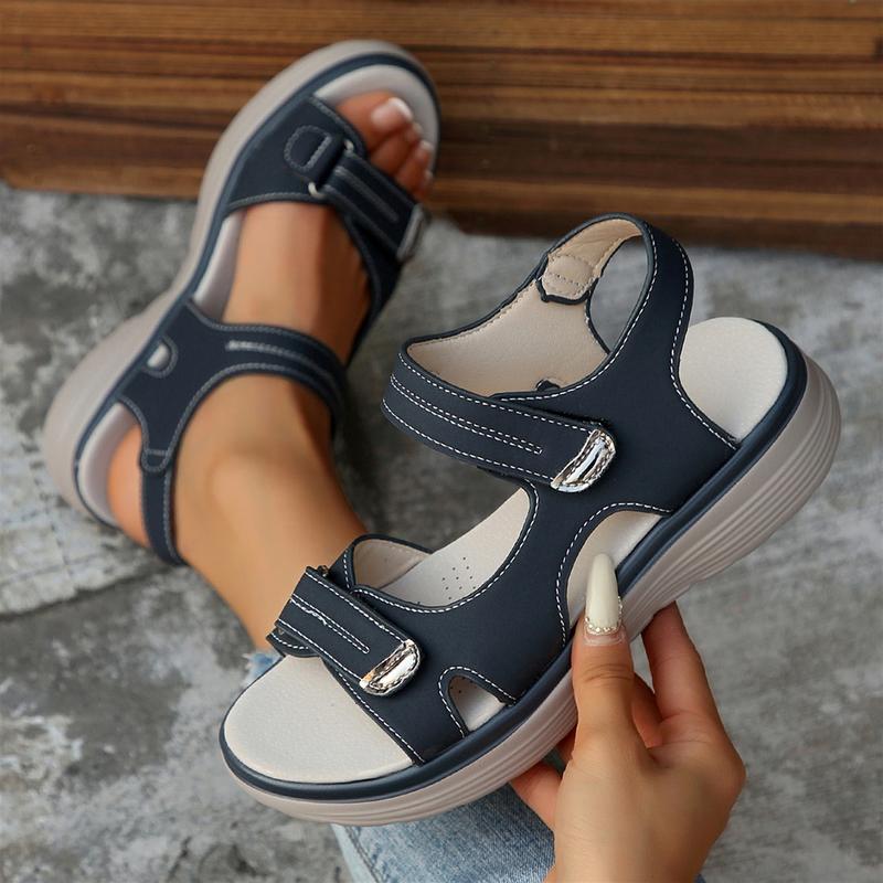 Womens Sporty Style Flat Sandals Open Toe Walking Comfy Casual Low Wedge Summer Shoes Springfresh