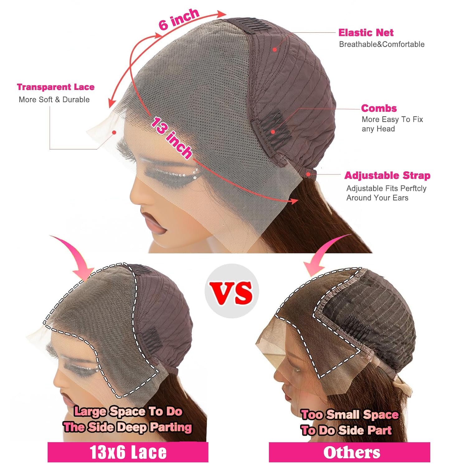 13x6 Chocolate Brown Body Wave Lace Front Wigs Human Hair 180 Density Transparent Lace Frontal Human Hair Wigs Pre Plucked with Baby Hair Brown Colored Wigs For Women TikTokShopBlackFriday