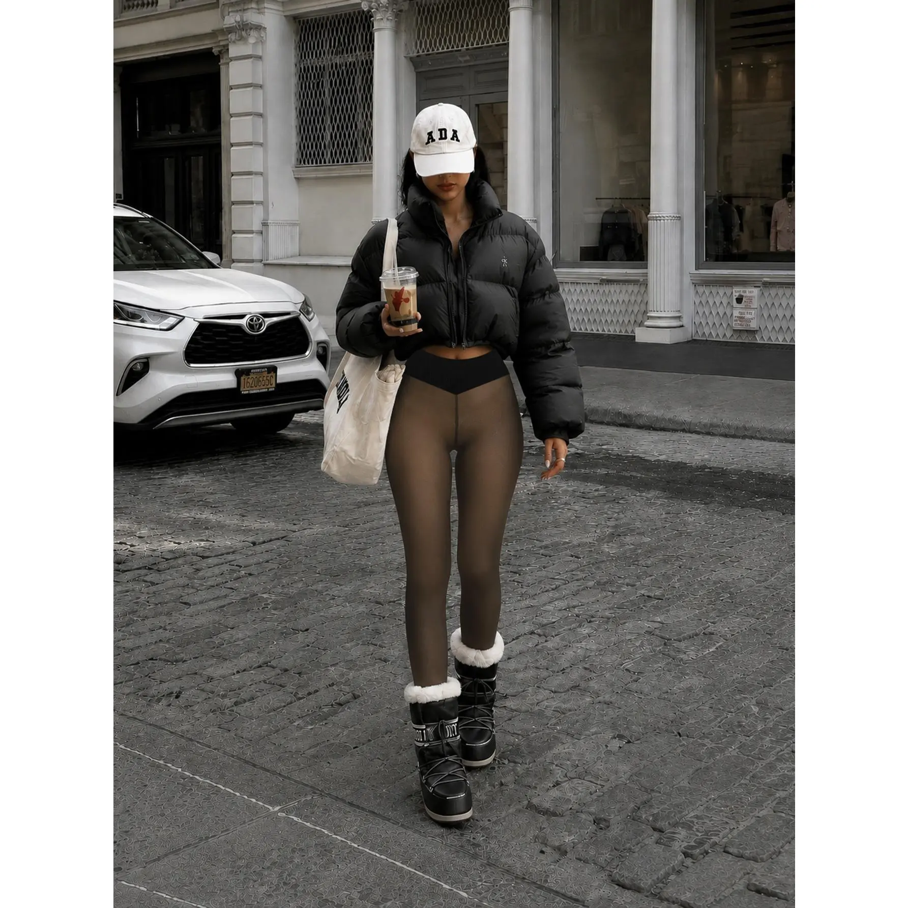 Fleece Lined Tights Women Sheer Black Fleece Pantyhose Winter Warm Thermal Fake Translucent Leggings Closed Foot