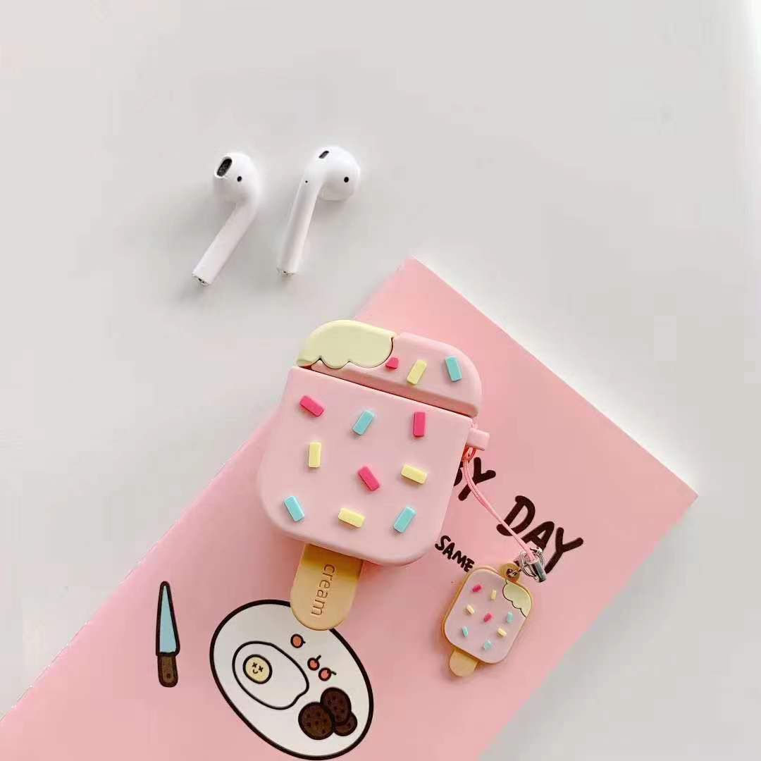 1 piece of ice cream earphone case,Cute wireless Bluetooth earphone case, drop resistant, durable and stylish accessory, suitable for AirPods pro3/1/2/3/4/pro/pro2(Different models may have different shapes)