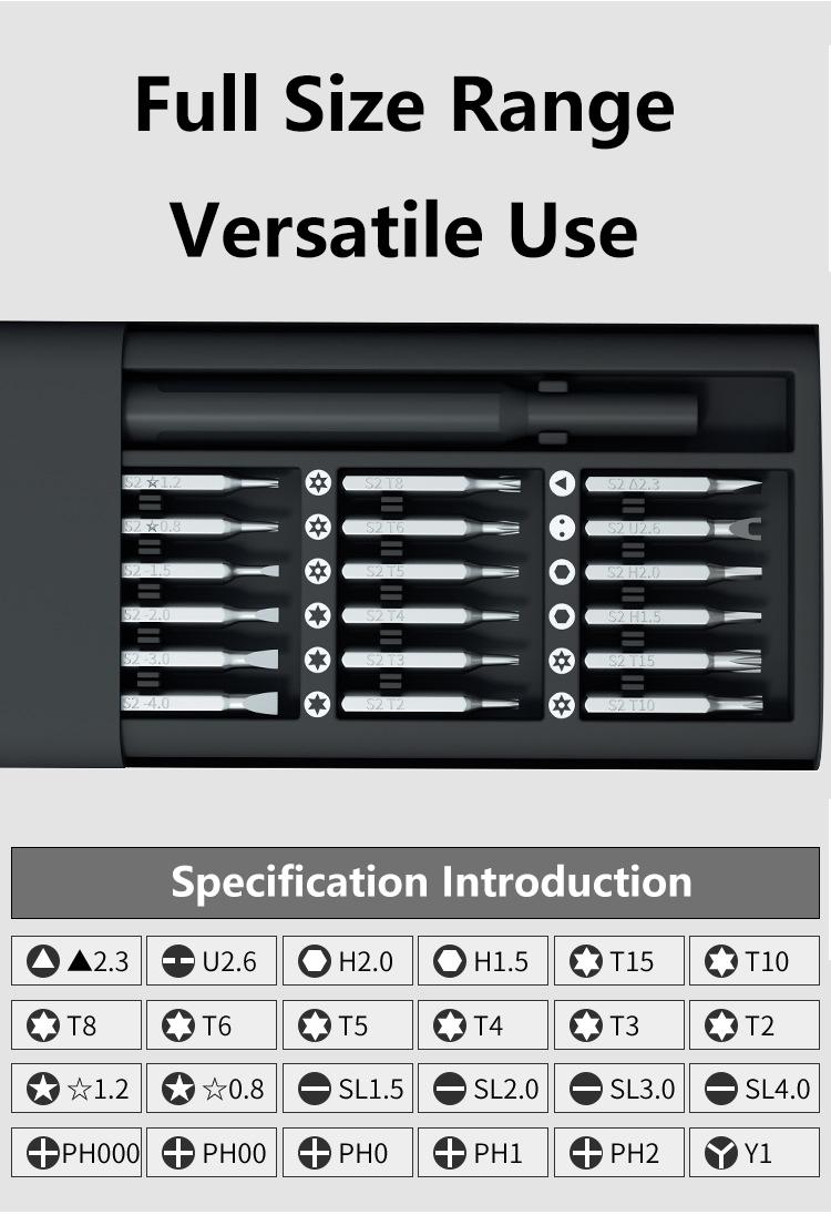 Compact 25‑in‑1 mini screwdriver repair kit – includes Torx bits, great for DIY, tech fixes & gift giving🔧