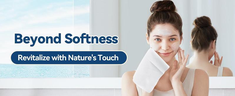 WINNER 3 Packs Disposable Face Towels 100% USA Cotton Dry Wipes 100 Count Face Cloths for Sensitive Skin Eco-Friendly Soft & Strong Napkins