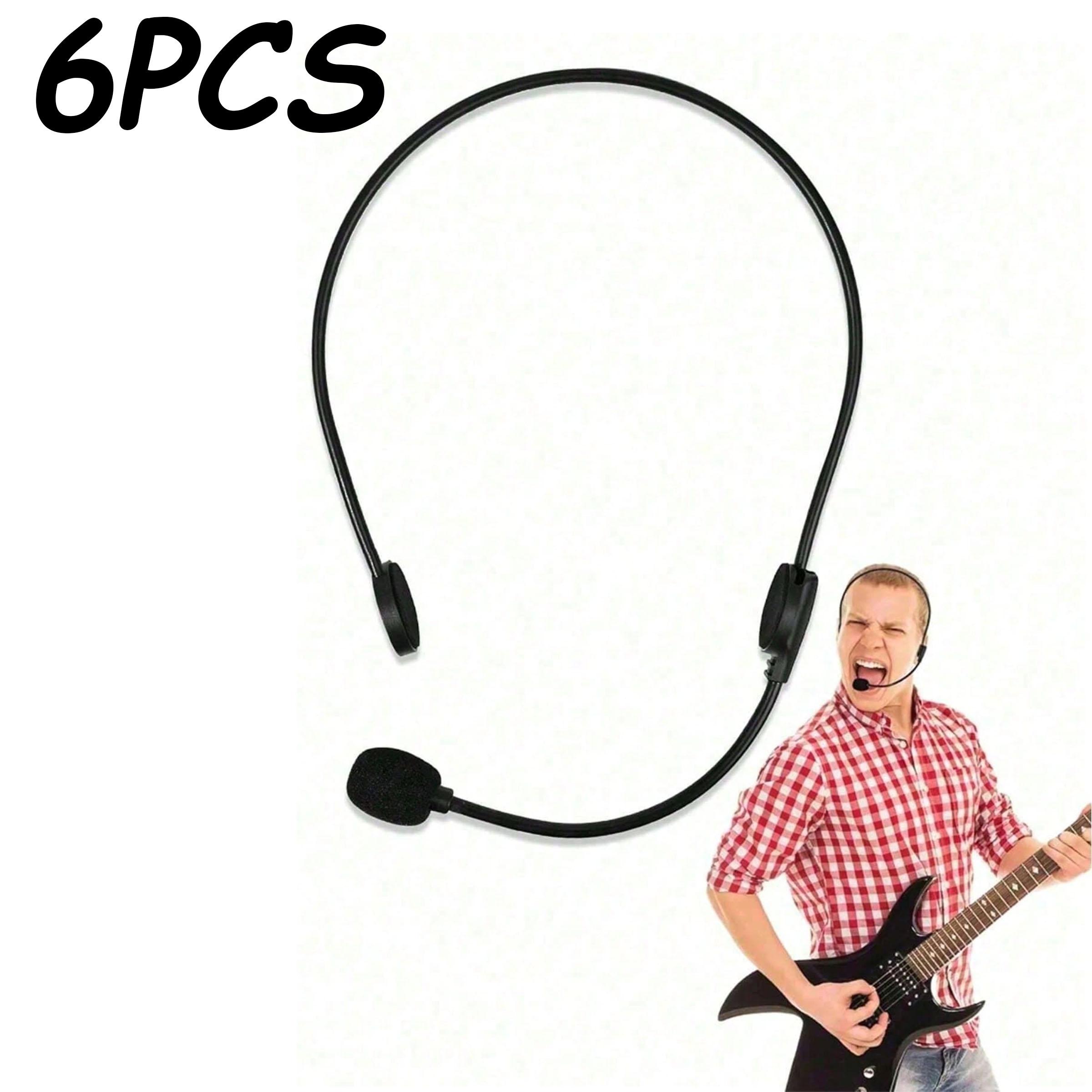 2/4/6PCS Rock Star Costume Accessories, Fake Microphone Headset, Halloween Party Props, Music Festival Gear, Gift for Friends & Family