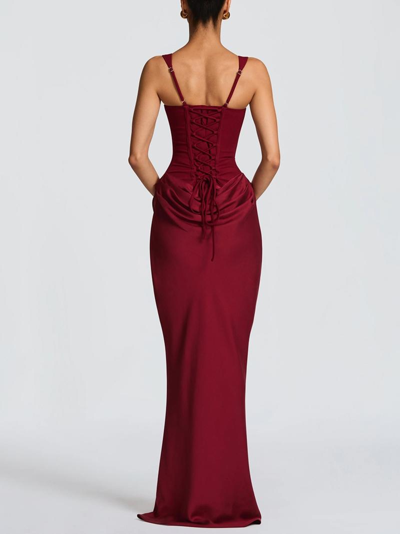 Elegant Corset Evening Dress Women Sleeveless Maxi Gown Formal Wear Formal Events Special Occasions Wedding Guest Party Dress