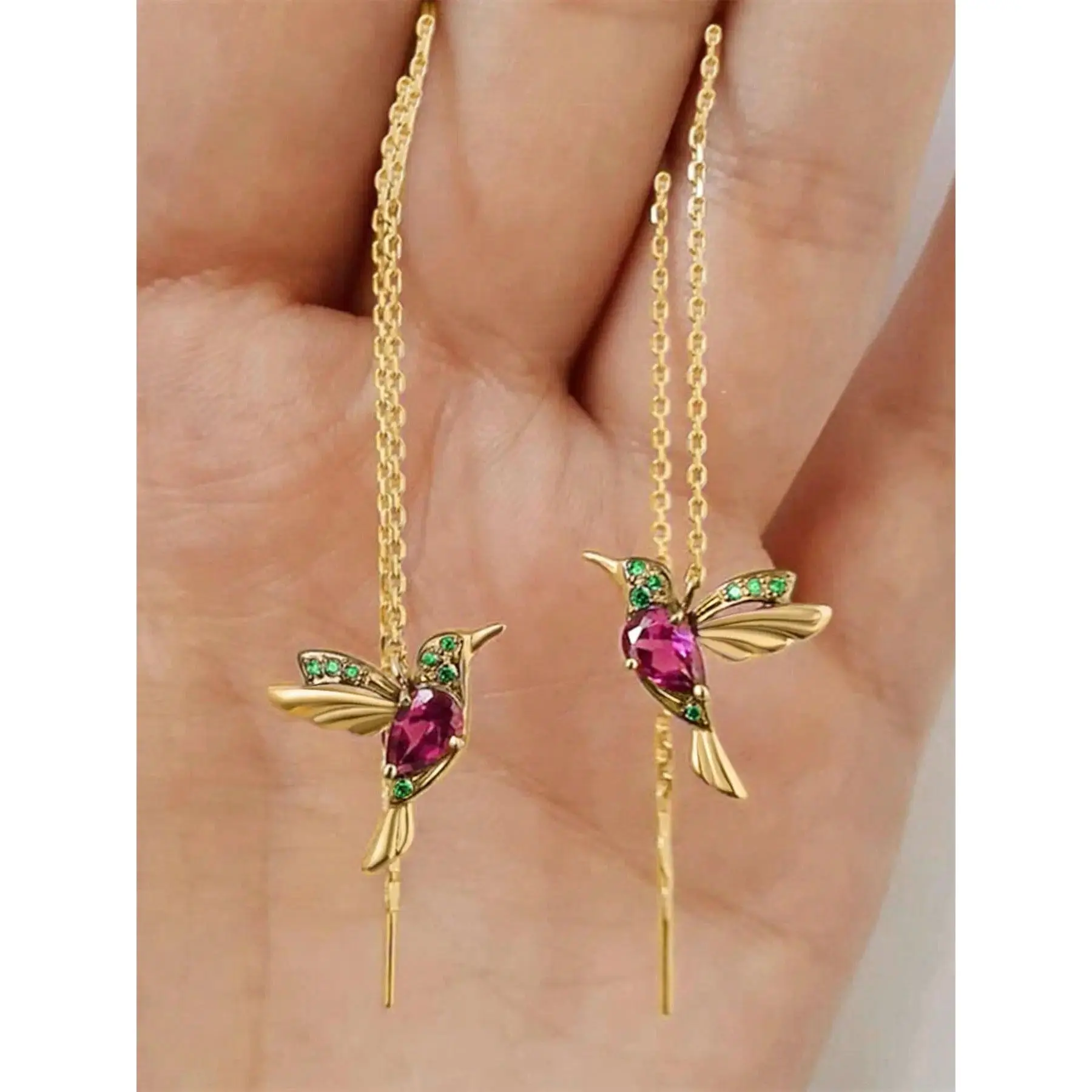 1 Pair Dainty Fashion Jewelry Pretty Bird Cubic Zirconia Drop Dangle Earrings For Women Valentine's Day Party Gift Jewelry Gifts