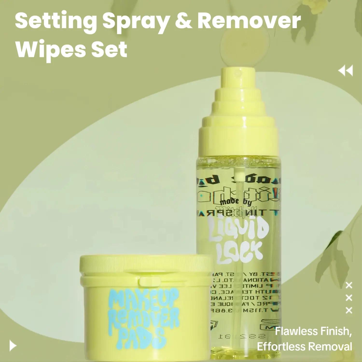 Setting Spray & Take It Off Remover Wipes Set - Made By Mitchell, Trending Makeup, Summer Makeup, Korean Makeup, Cleansing Facial Wipes, Makeup Remover Towelettes