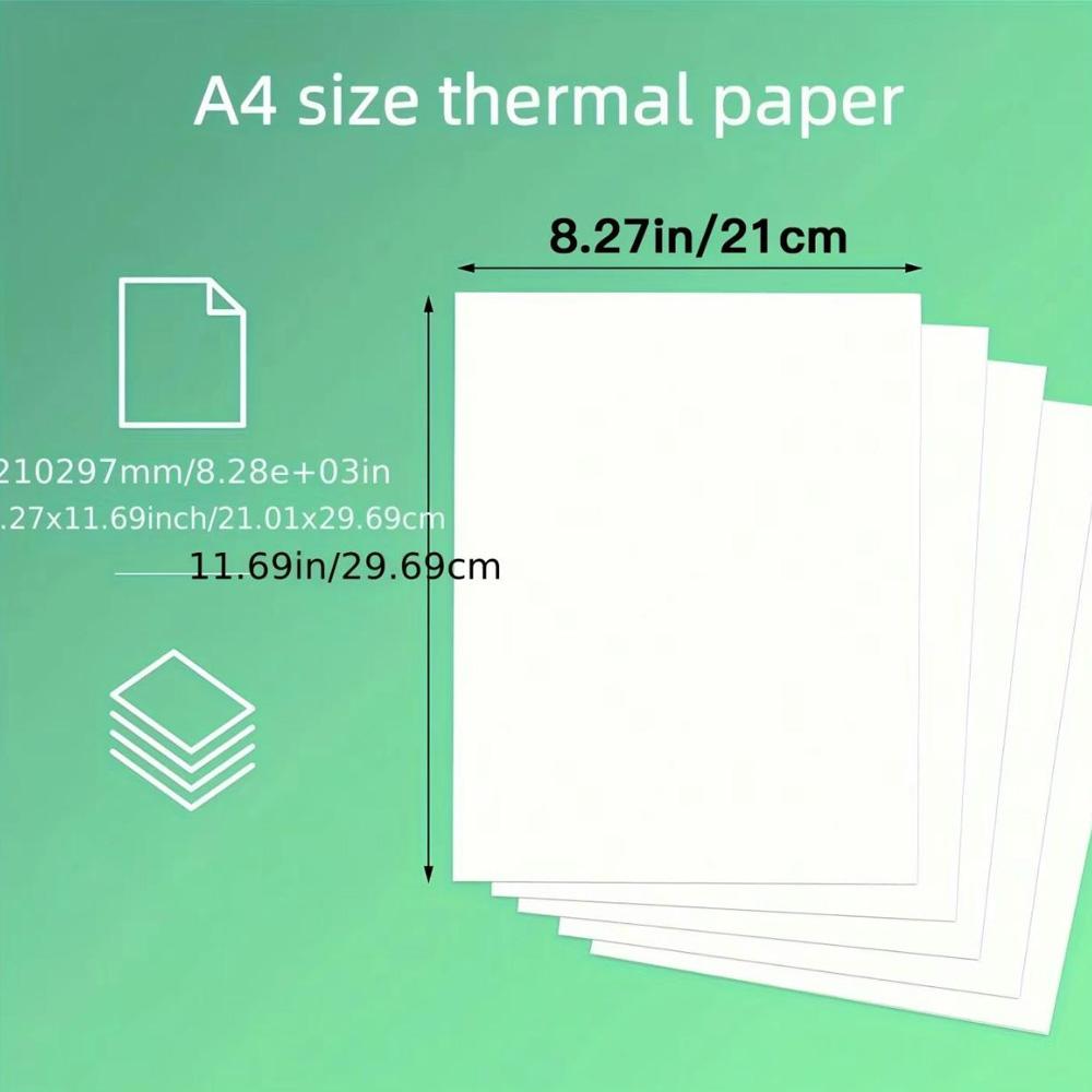 200 Sheets A4 Thermal Paper, Suitable for Portable Printers, Continuous Foldable Thermal Paper, High-Quality Files (8.27x11.69 Inches)