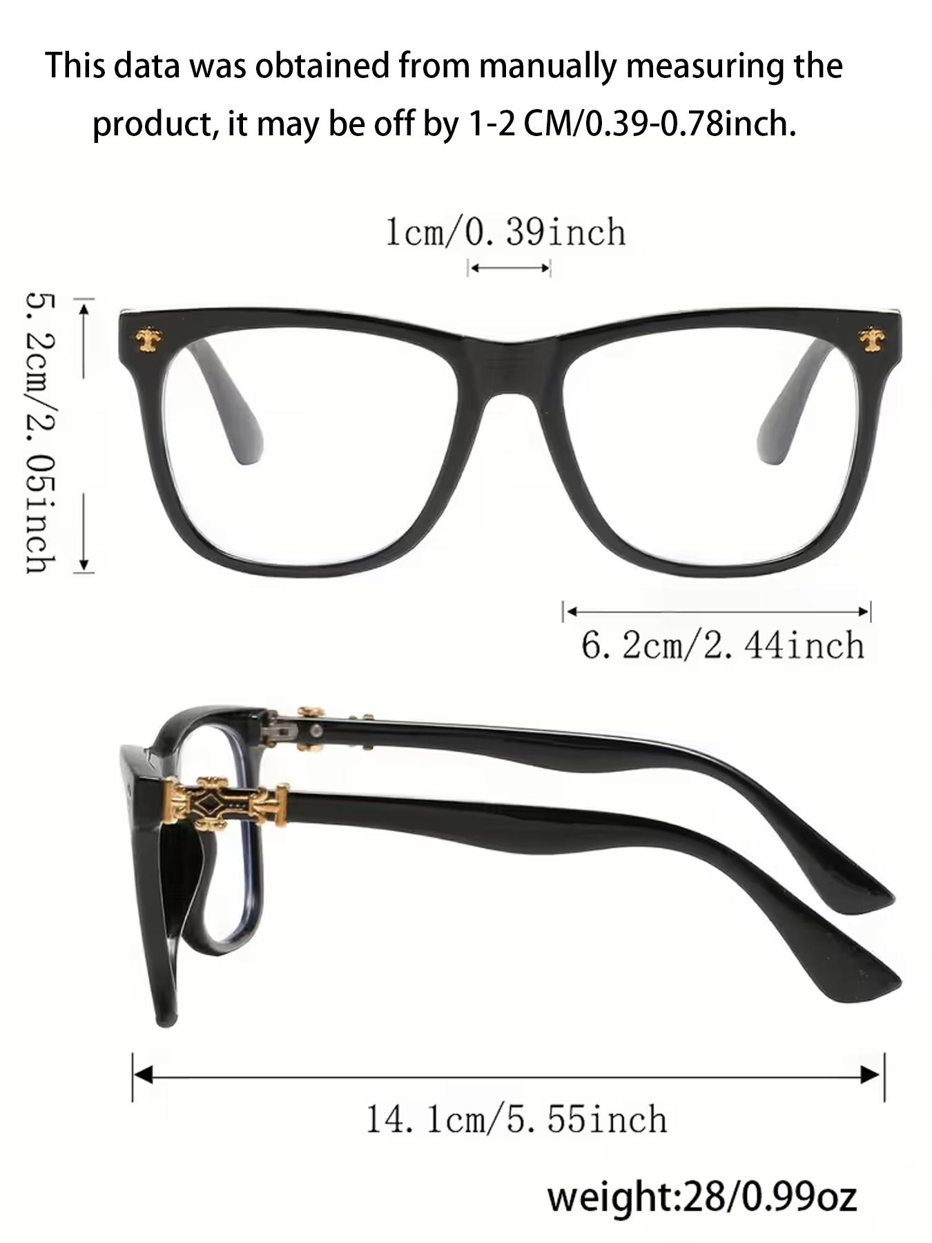 Vintage Literary Personalized Flat Lens Glasses, Trendy Large Frame Unisex Blue Light Blocking Eyewear, All Season Casual Style, Stylish Square Frames