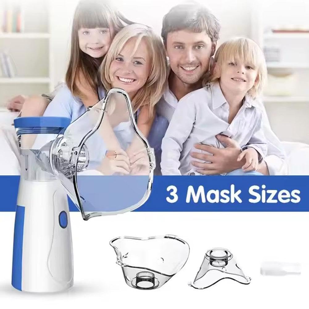 Handheld Micro-Mesh Atomizer - USB Portable Handheld Atomizer for Adults, Ultra-Fine 3μm Mist, <30dB Quiet Asthma Relief for Home & Travel(White, 4.5")