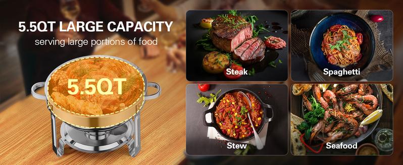 Party Buffet Server Kit Chafing Dish Hot Pot Buffet Set Stainless Steel Buffet Food Warmers for Party Full Size Kitchenware pots pans set