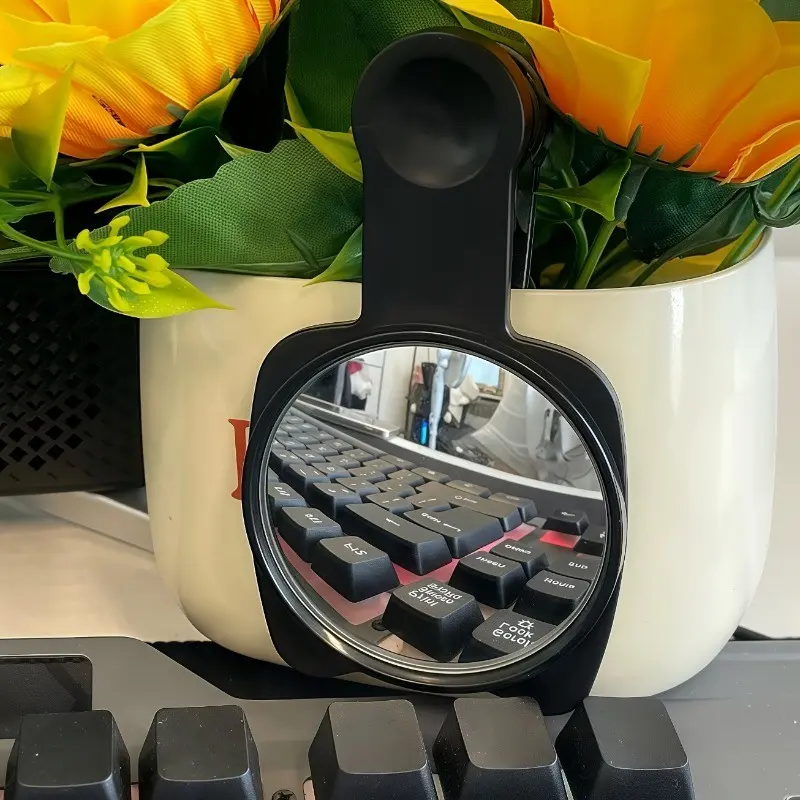 Adjustable Convex Computer Monitor Rearview Mirror, 360 Degree Rotating Wide Angle Safety Mirror, Office Desk Small Round Mirror