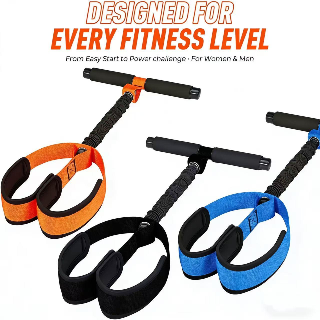 Adjustable 30-90lbs Full Body Resistance Bands Set – Portable Leg Stretcher, Ab Trainer & Foot Pull Rope for Home Gym, Tone Arms, Core, Butt & Thighs, Abs