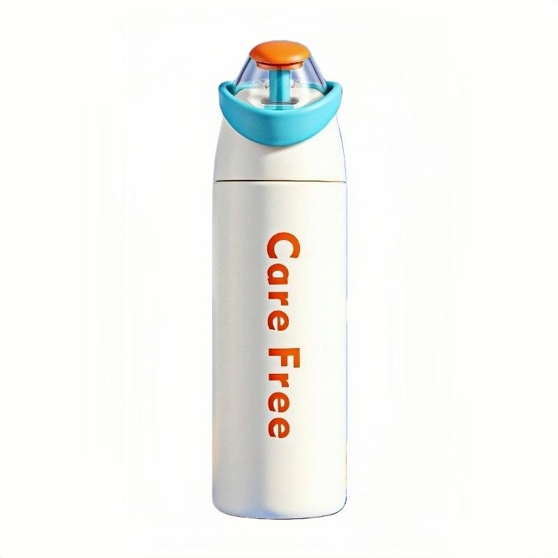 1 Pack 700ml Stylish Cute Stainless Steel Sports Water Bottle Vacuum Insulated Hot & Cold Retention Leakproof Portable Unisex for Young Sports People Home Outdoor Gym Travel Camping