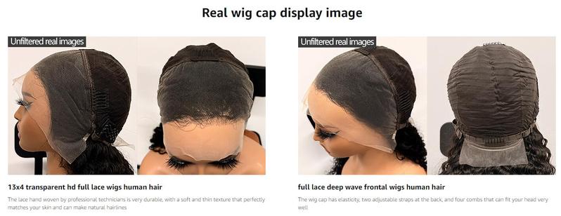 Lemoda 200% Density 15A Virgin 13x6 Deep Wave Full Lace Frontal Wig Human Hair 13x4 Water Wave density Human Hair HD Transparent Curly Front Wigs