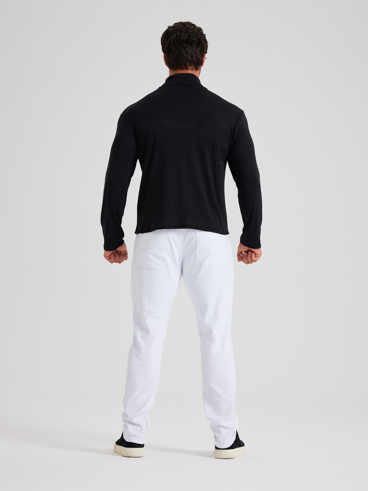 LONGBIDA Men Slim Fit Lightweight Long Sleeve Pullover Top Turtleneck T-Shirt  Fashion Menswear Basic