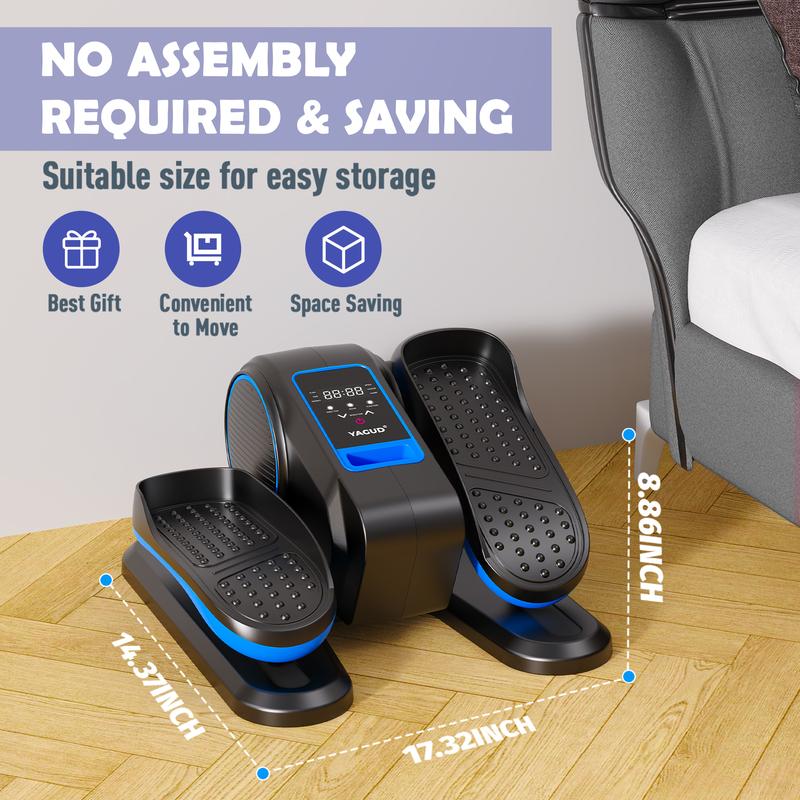 Under Desk Elliptical Machine, Electric Ellipse Leg Exerciser for Adult, Quiet & Portable Electric Seated Pedal Exerciser with Remote Control & 12 Adjustable Speeds