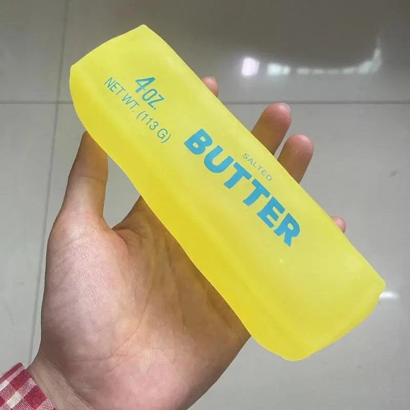 Moldable Butter Stick Squishy Toy Vaseline Filled Stress Relief Butter Cheese Bar Squeeze Fidget Toy Decompression Vent Toy