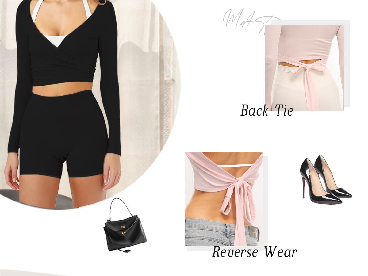 Danysu Ballet Wrap Tops Long Sleeve Cross Tie Crop Shirts for Women Deep V-Neck Dance Clothes Y2K Fall Cardigans