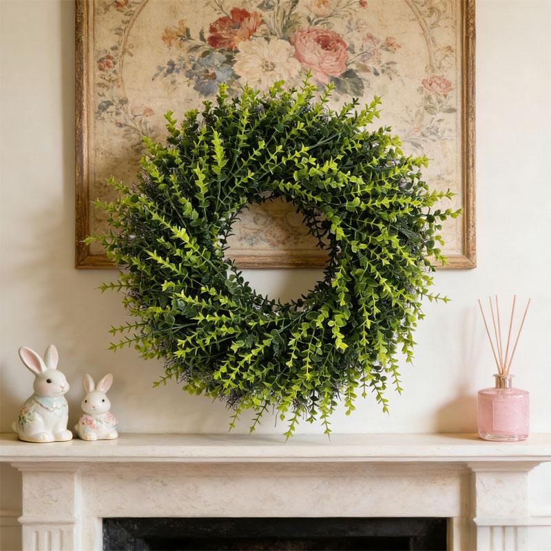 Simulated Yellowbox Moneyleaf Flower Ring - The perfect decoration for spring and summer seasons, suitable for front door decoration, farmhouse style, gardens, patios, festivals, window parties, walls, artificial greenery, front door door-hanging home dec