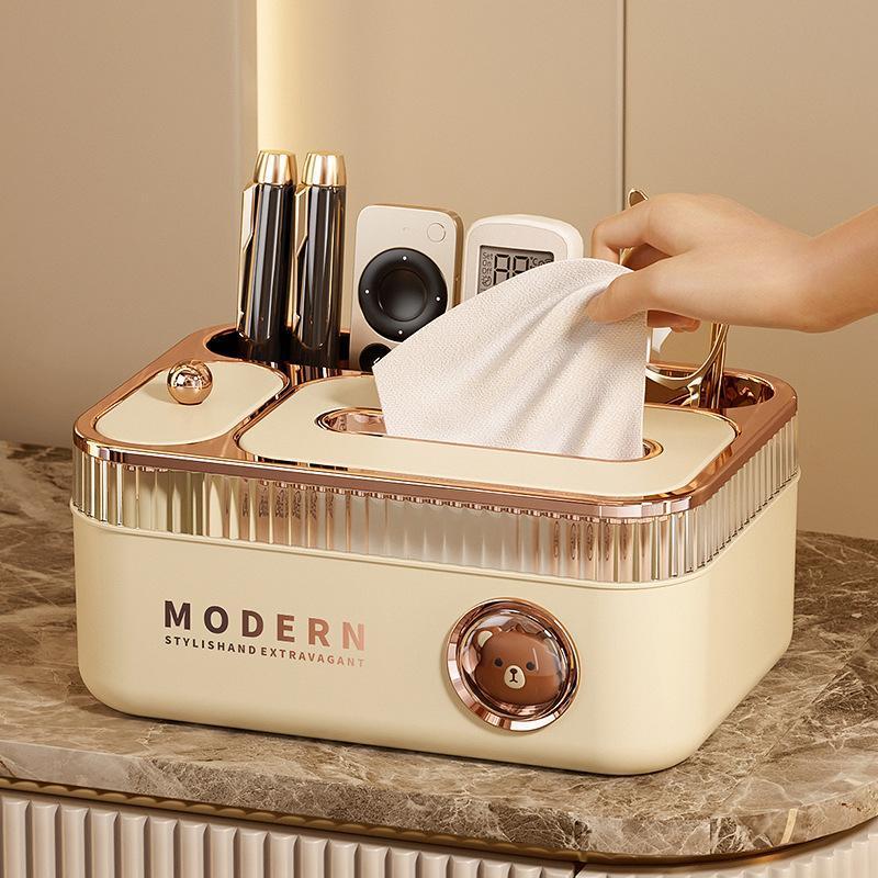 Multifunctional Remote Control Storage Box, Paper Towel Holder for Living Room Coffee Table, Luxury High-End Design, New Model