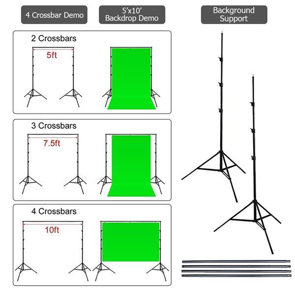 Photography Lighting Kit, 6.5x10feet/2x3m Backdrops Stand Support System, 5 in 1 reflectors, 1600w 5500k Umbrellas Softbox Continuous Lighting Kit for Portrait, Product and Video Shooting