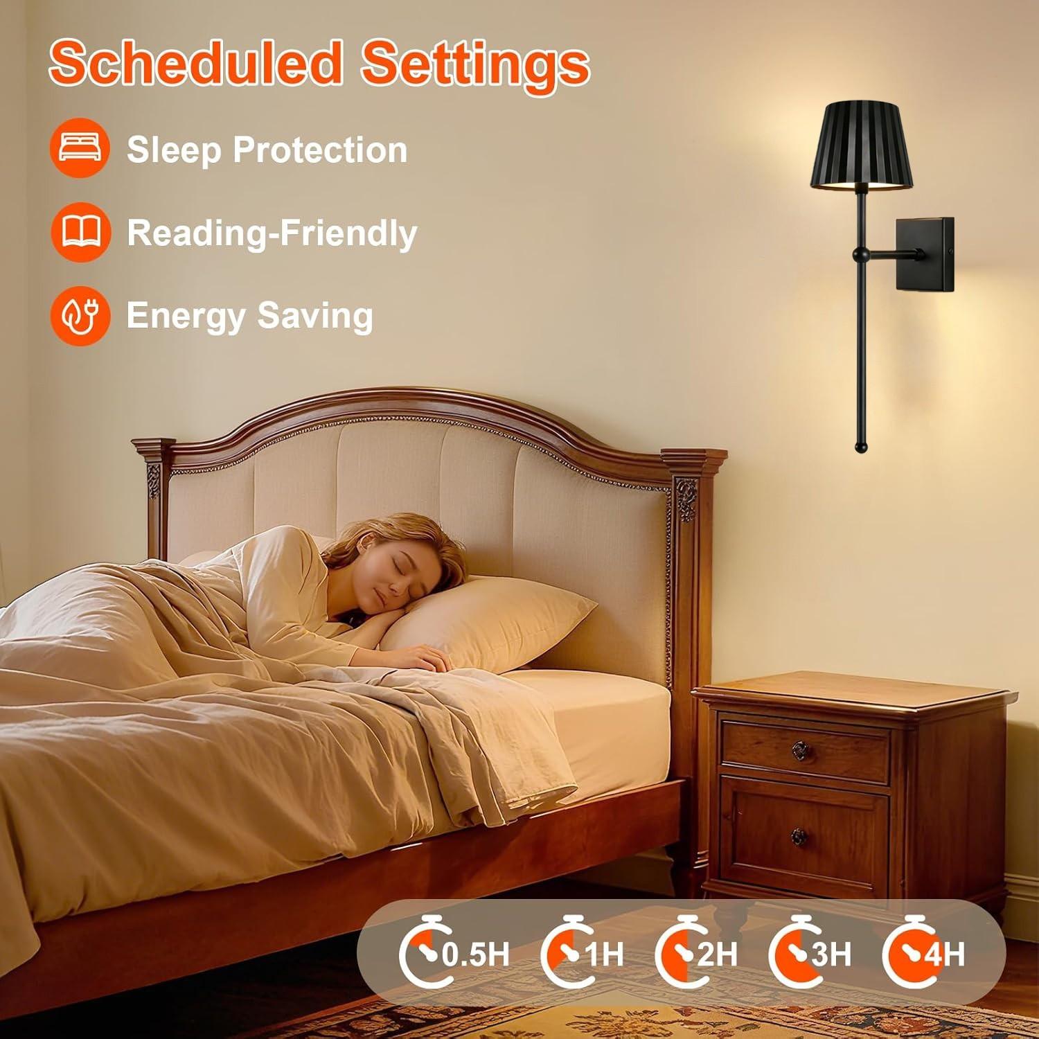 Touch Control LED Wall Light Set, USB Metal Wall Lamp with Remote, Dimmable, Timer, 3 Color Temperatures, Rechargeable Battery, Bedroom Living Room Hallway, Home Decor Lighting, Decorative Wall Lamp, Lighting Modes Adjustable, Adjustable Lights