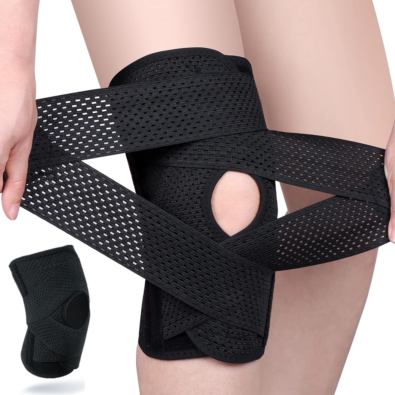Adjustable Sports Knee Brace with Side Stabilizer, Professional Compression Support for Men & Women, Patella Pad, Arthritis Pain Relief Adjustable Sports Knee Brace with Side Stabilizer, Professional Compression Support for Men & Women, Patella Pad, Arthritis Pain Relief