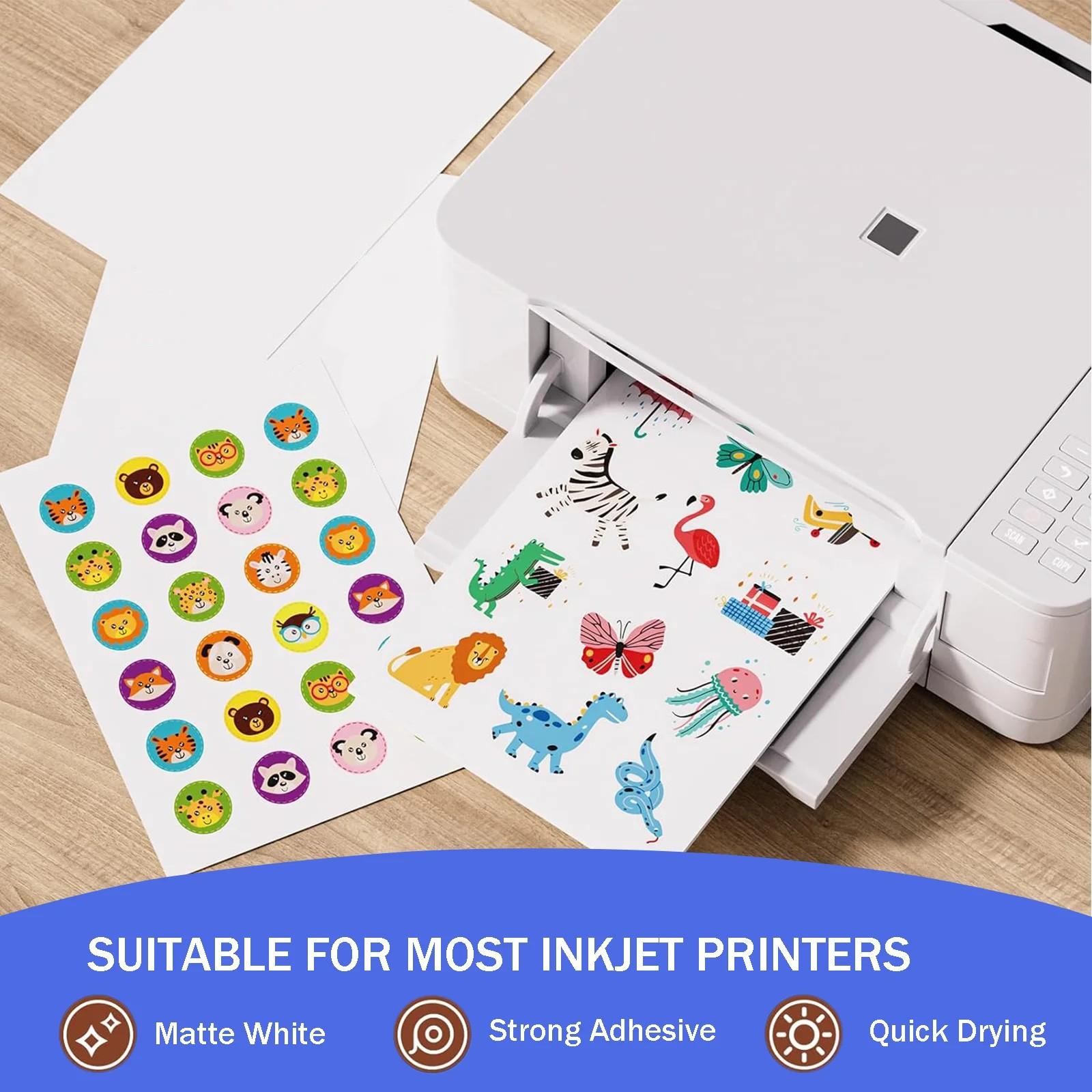 10/20 Sheets 8.26x11.7 Inch Matte Printable Polyester Sticker Paper, Self-Adhesive Dye Ink Compatible, Tear-Resistant Label Paper