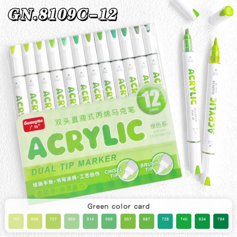 Acrylic Paint Pens Dual Tip Brush & Chisel Tip, Art Color Set Acrylic Paint Markers Automatic Ink Control,for Rock Painting,Ceramic,Wood, Canvas,Glass, Stone,Fabric,Card Making,DIY & Art Supplies, Acrylic Art Kit