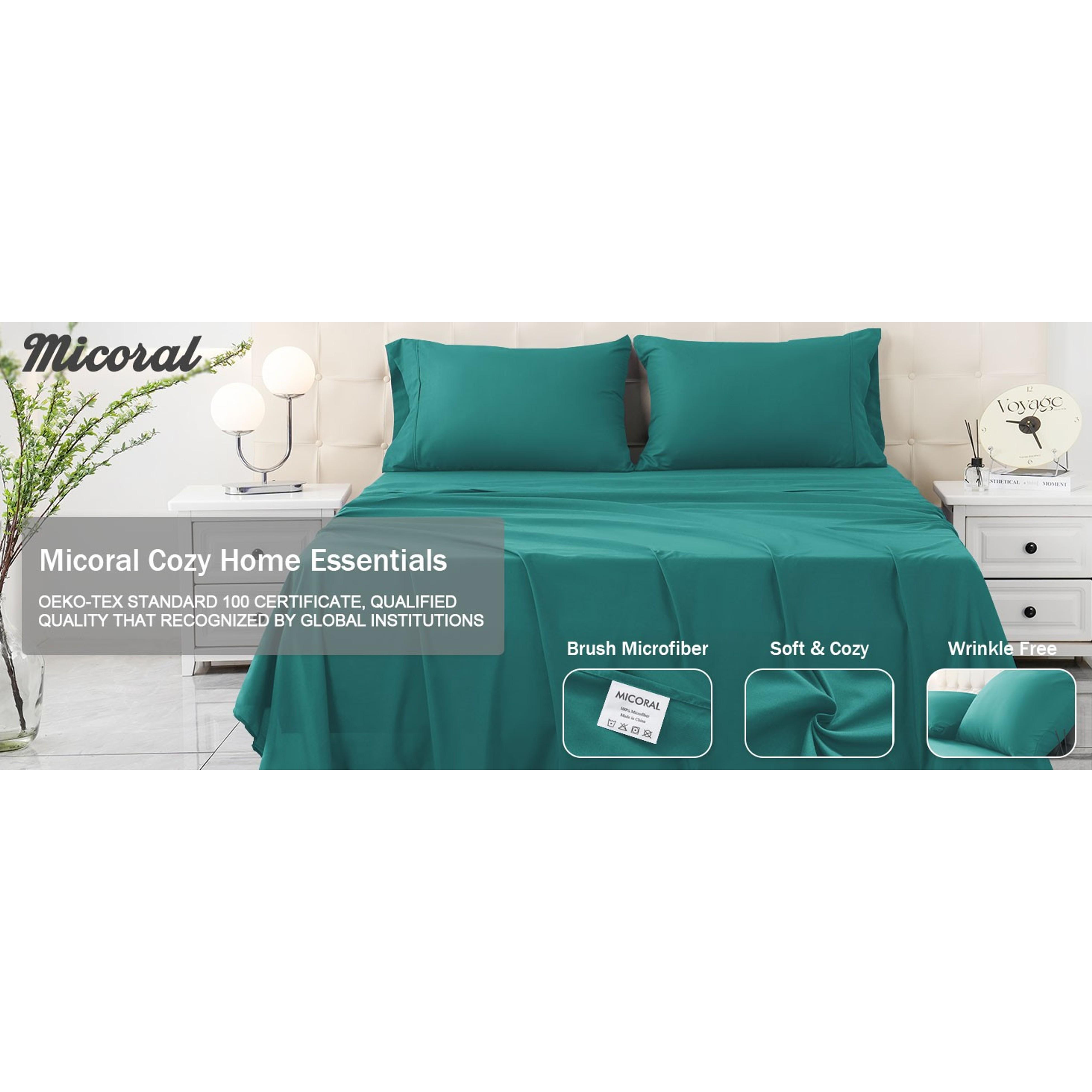 Queen Bed Sheets Set, Soft Breathable Bedding Sheet Set, Sheets Set with 16" Deep Pocket Design (4 Pieces, Queen, Turquoise)