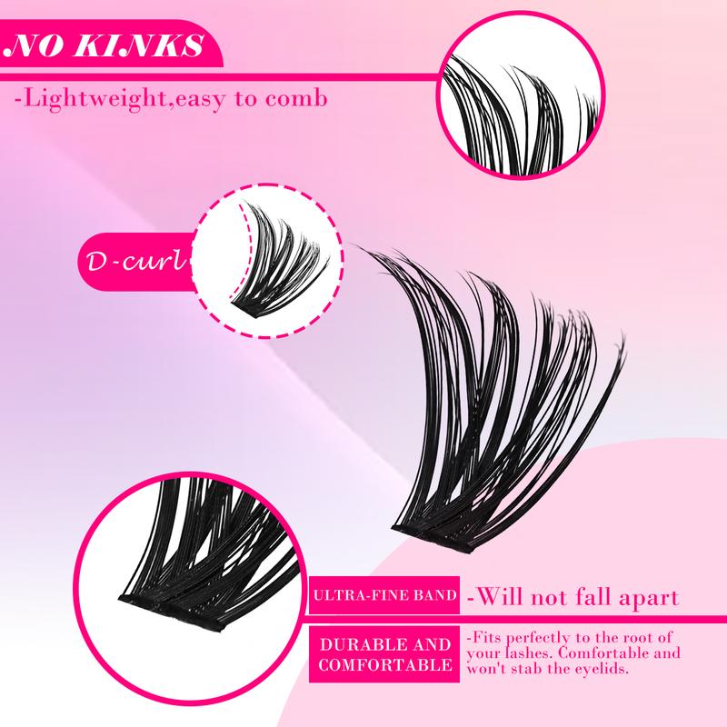 High Capacity False Eyelash Extensions Kit, D Curl Fluffy Design, Multiple Sizes Available, Ideal for Daily Use & Special Occasions, Eyelash Extensions Set