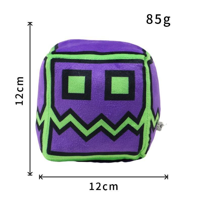 Soft Geometry Dash Cube Plush Toy Set, Cute Game Character Stuffed Plushies, Lovely Room Decor, Funny Birthday Holiday Presents for Children & Game Fans