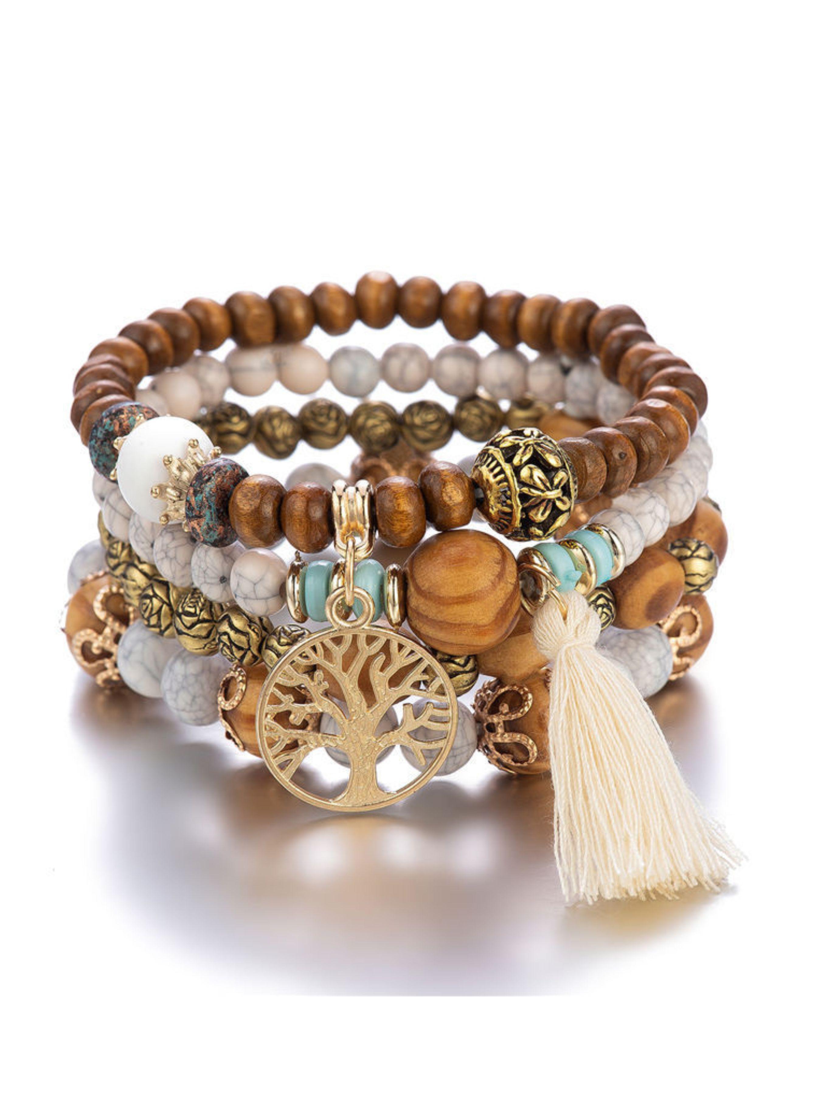 Boho Tree of Life Beaded Bangles Bracelets Set for Women - Multilayer Stackable Bohemian Jewelry with Tassel, Perfect for Black Girl Style & Festival Fashion Boho Tree of Life Beaded Bangles Bracelets Set for Women - Multilayer Stackable Bohemian Jewelry with Tassel, Perfect for Black Girl Style & Festival Fashion