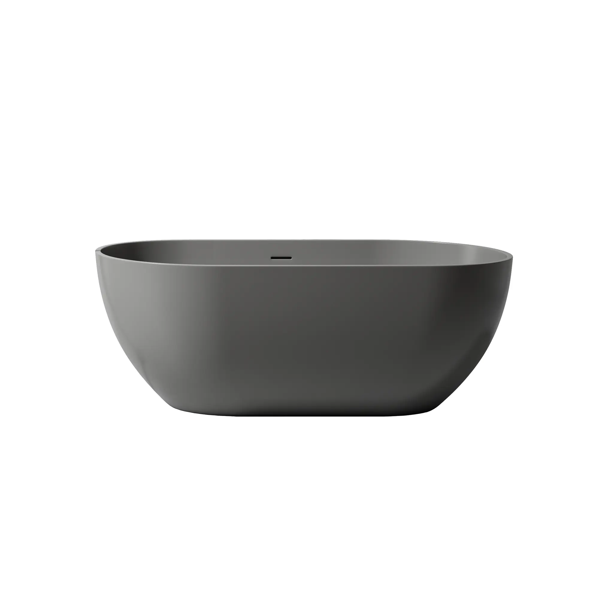 Nokaa 59 Inch Freestanding Solid Surface Soaking Bathtub Deep Soak Matte Gray Eco Stone-Resin Composite One-Piece Spa Tub for Bathroom Modern Minimalist Easy Install, Color: Matte Gray, Material: Solid Surface, Product Dimensions: 29.50 W x 59.10...