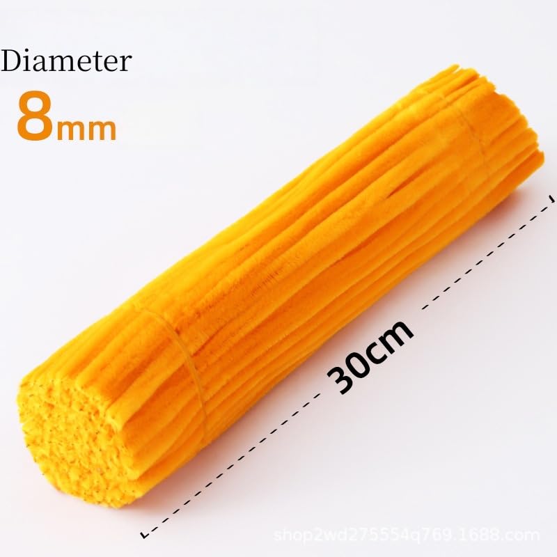 100 count Pipe Cleaners Chenille Stem, Orange Color Pipe Cleaners Set for Pipe Cleaners DIY Arts Crafts Christmas Decorations, Chenille Stems Pipe Cleaners ()