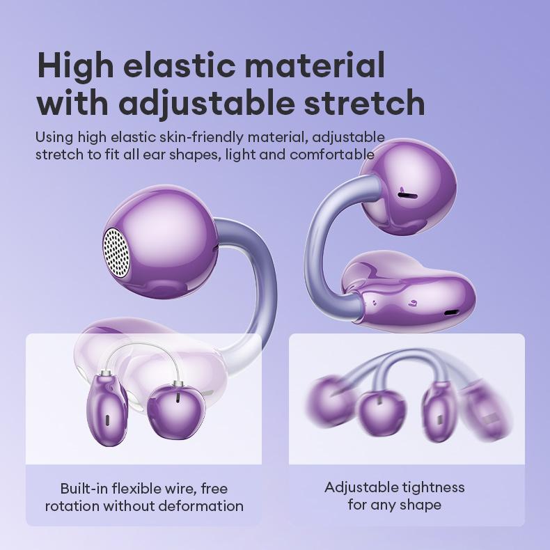 AOC ACD2544 Clip-On Wireless Headphones with 2025 Bluetooth 6.0 for Faster, Stable Connection & Low Power Use, Panoramic Stereo Sound, HD Audio, Ergonomic Design, Comfortable Fit, Life-Level Waterproof & Sweatproof