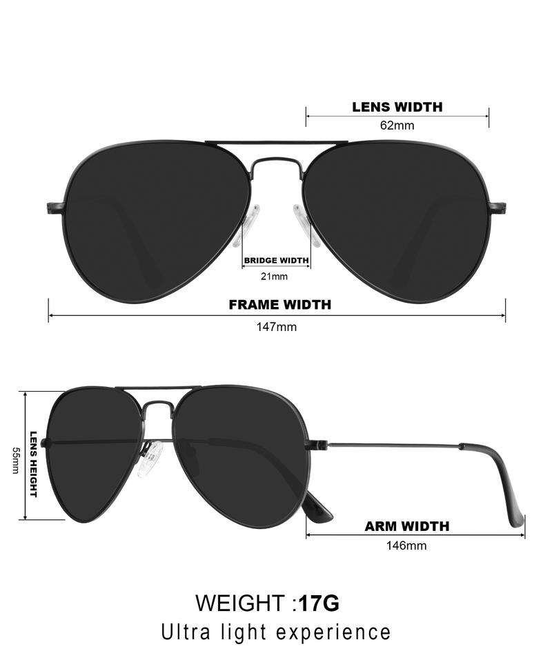 KALIYADI Large Size 3 Pairs Aviator Sunglasses for Men Women Driving,Polarizedsunglass,UV Blocking (S24)