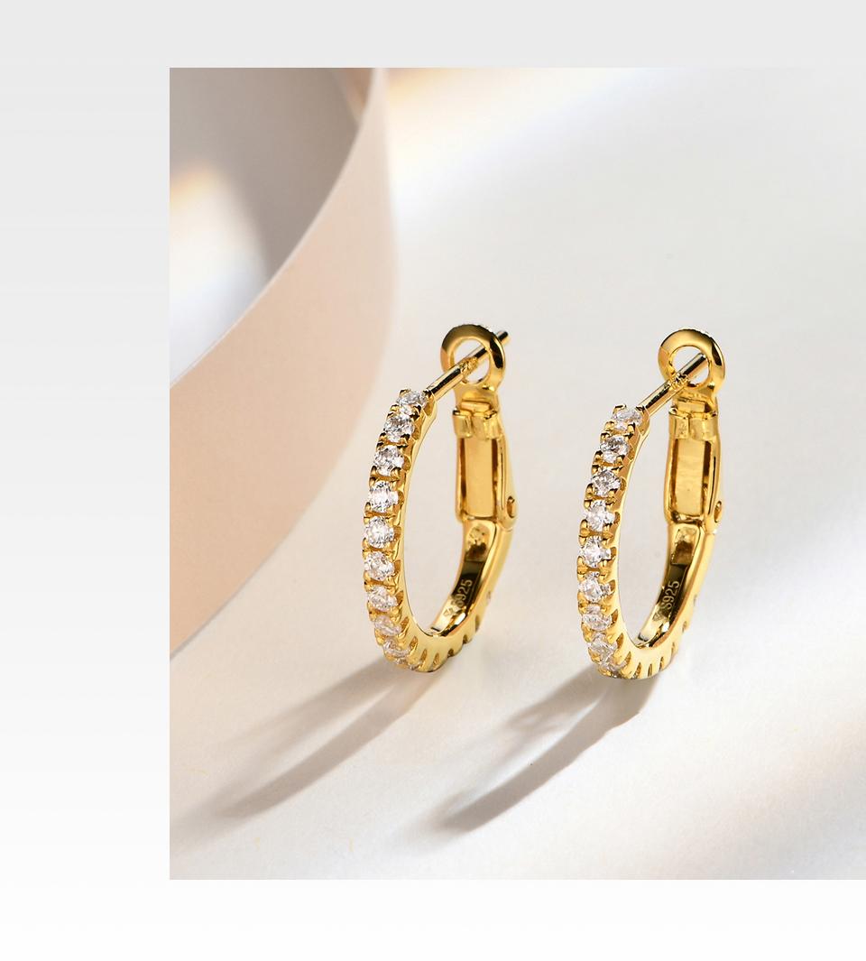 ALL Synthetic Moissanite Hoop Earrings  D Color VVS1 For Woman Fashion Jewelry Temperament Girl's Daily Wear earrings E001