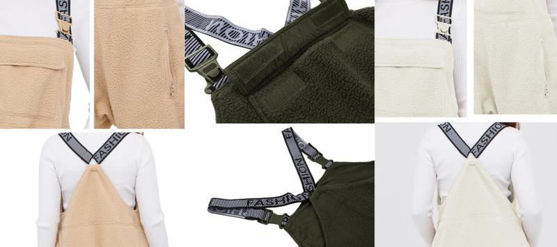 Molitree Women's Warm Fleece Casual Loose Adjustable Winter Jumpsuits Sherpa-Bib Overalls & Ski Pants with Pockets Beige Basic Molitree Women's Warm Fleece Casual Loose Adjustable Winter Jumpsuits Sherpa-Bib Overalls & Ski Pants with Pockets Beige Basic
