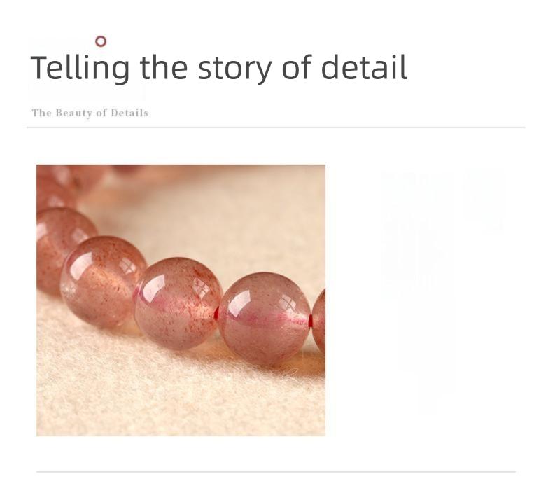 [Love Knocks Door] crystal bracelet, strawberry quartz single strand, unisex, daily wear gift, natural stone, love romance symbol