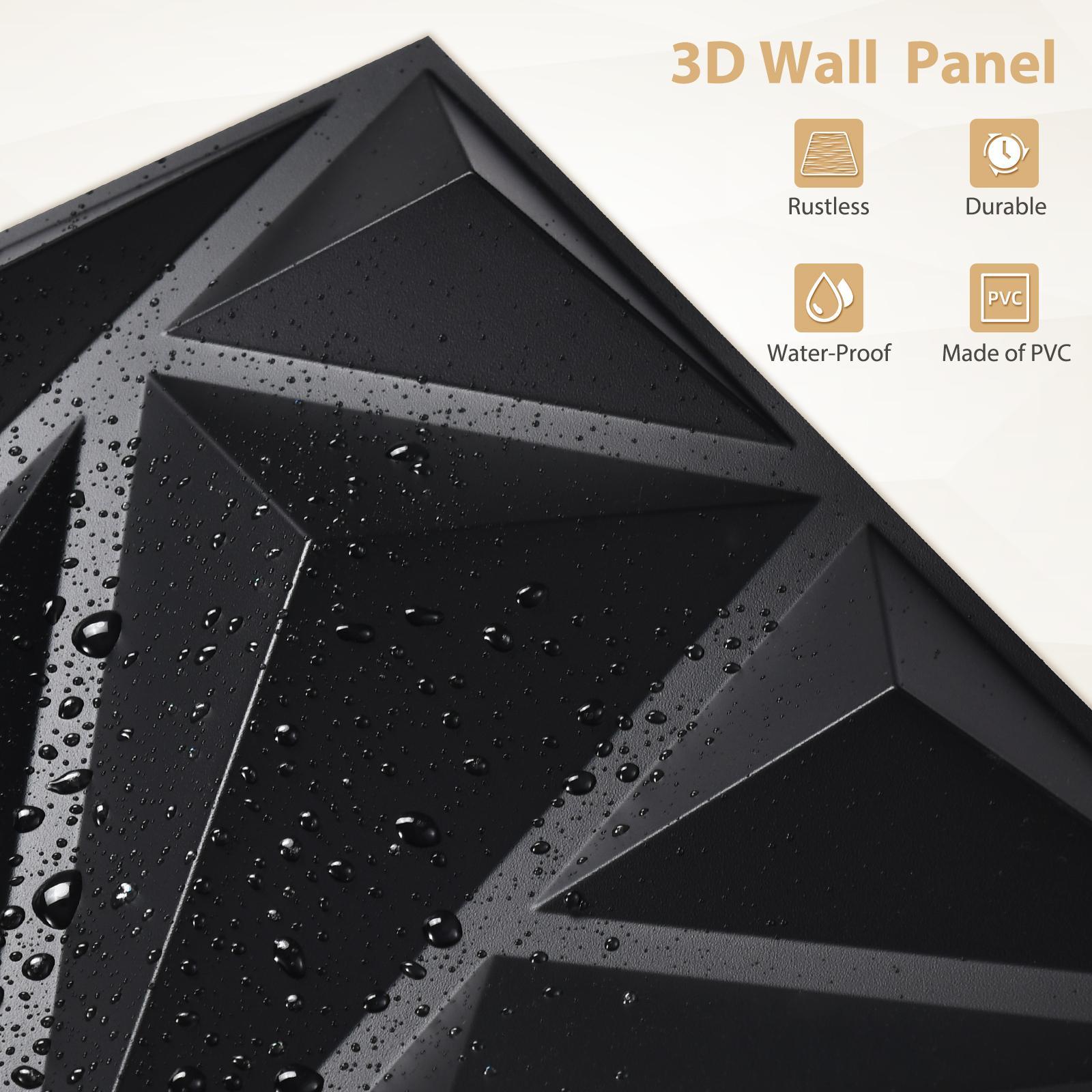 12/20/30PCS 3D Diamond Pattern Wall Panels, PVC Material 3D Wall Decorative Diamonds, Indoor Wall Decoration, 11.8x11.8 Inches, Includes Adhesive