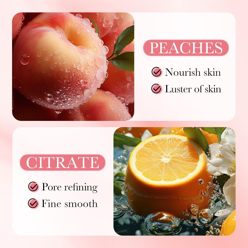 Peach Scrub Body Wash with Natural Scrub Particles,Gently Exfoliate Smooth Skin,98% Natural Extract Cleanser